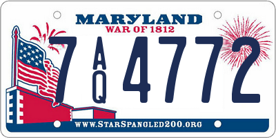 MD license plate 7AQ4772