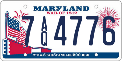 MD license plate 7AQ4776