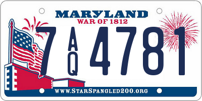 MD license plate 7AQ4781