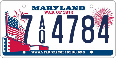 MD license plate 7AQ4784