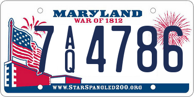 MD license plate 7AQ4786