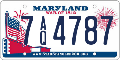 MD license plate 7AQ4787