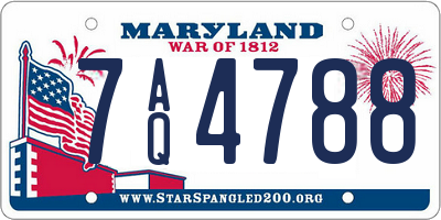 MD license plate 7AQ4788