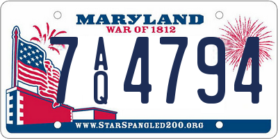 MD license plate 7AQ4794