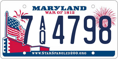 MD license plate 7AQ4798