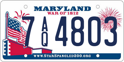 MD license plate 7AQ4803