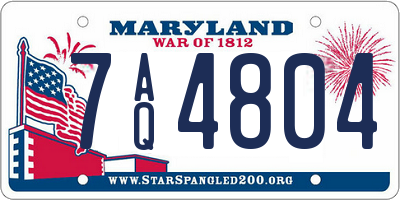 MD license plate 7AQ4804