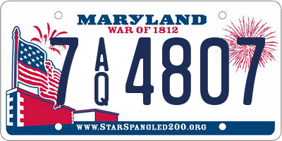 MD license plate 7AQ4807
