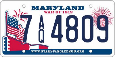 MD license plate 7AQ4809