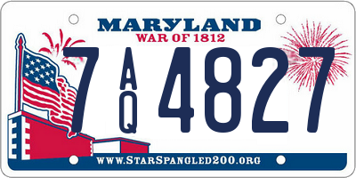 MD license plate 7AQ4827