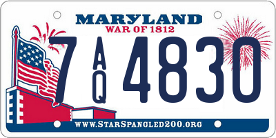 MD license plate 7AQ4830