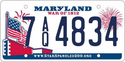 MD license plate 7AQ4834