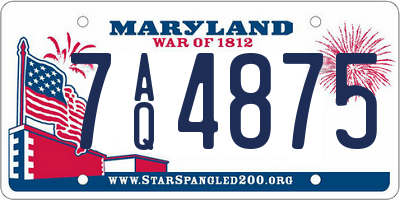 MD license plate 7AQ4875