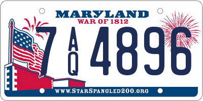 MD license plate 7AQ4896
