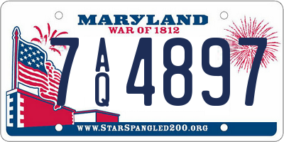 MD license plate 7AQ4897