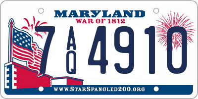 MD license plate 7AQ4910