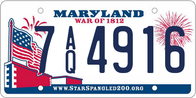 MD license plate 7AQ4916