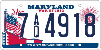 MD license plate 7AQ4918