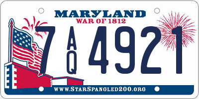 MD license plate 7AQ4921