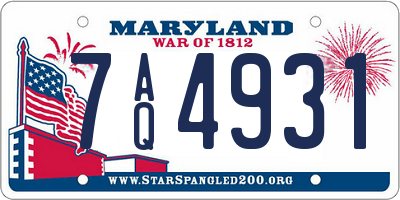 MD license plate 7AQ4931