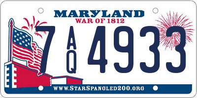 MD license plate 7AQ4933