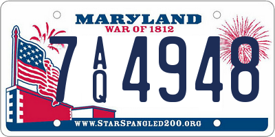 MD license plate 7AQ4948