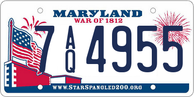 MD license plate 7AQ4955