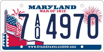 MD license plate 7AQ4970