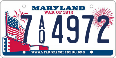 MD license plate 7AQ4972
