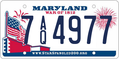MD license plate 7AQ4977