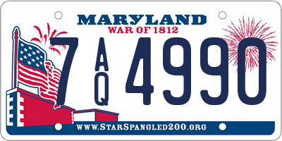 MD license plate 7AQ4990