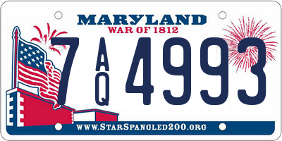 MD license plate 7AQ4993