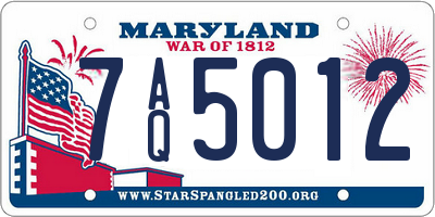 MD license plate 7AQ5012
