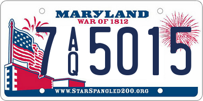 MD license plate 7AQ5015
