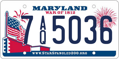 MD license plate 7AQ5036