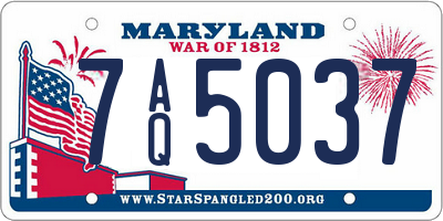 MD license plate 7AQ5037