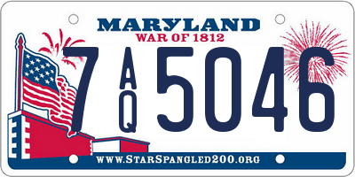 MD license plate 7AQ5046
