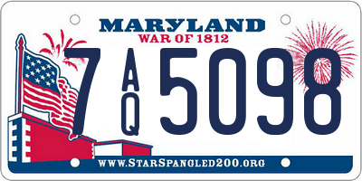 MD license plate 7AQ5098