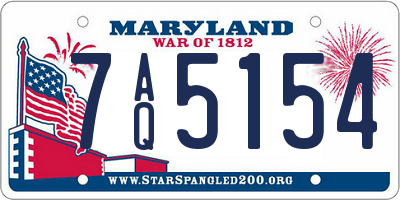MD license plate 7AQ5154