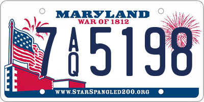 MD license plate 7AQ5198