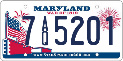MD license plate 7AQ5201
