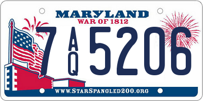 MD license plate 7AQ5206