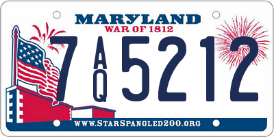 MD license plate 7AQ5212