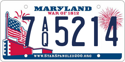 MD license plate 7AQ5214