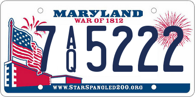 MD license plate 7AQ5222