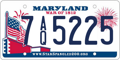 MD license plate 7AQ5225