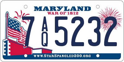 MD license plate 7AQ5232