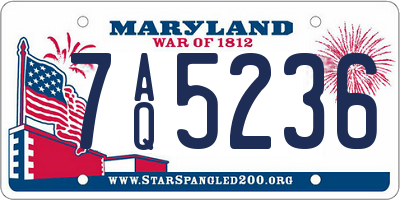MD license plate 7AQ5236