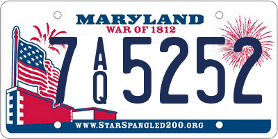 MD license plate 7AQ5252