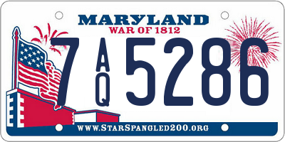 MD license plate 7AQ5286